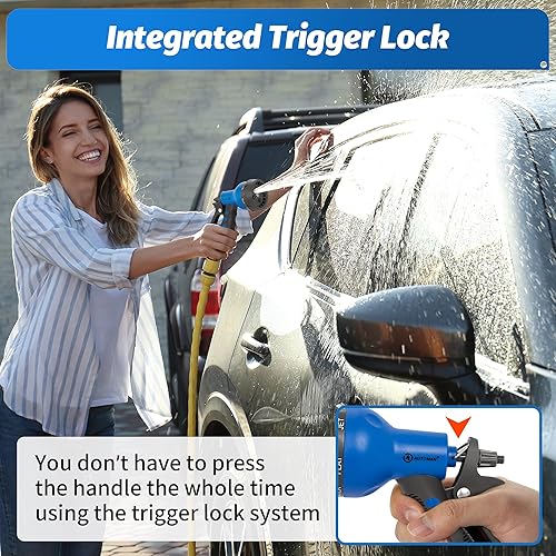 Miniatura 4 de AUTOMAN - Boquilla de manguera de jardín, boquilla de pulverización de agua ABS con 7 patrones de riego ajustables resistentes, antideslizante para