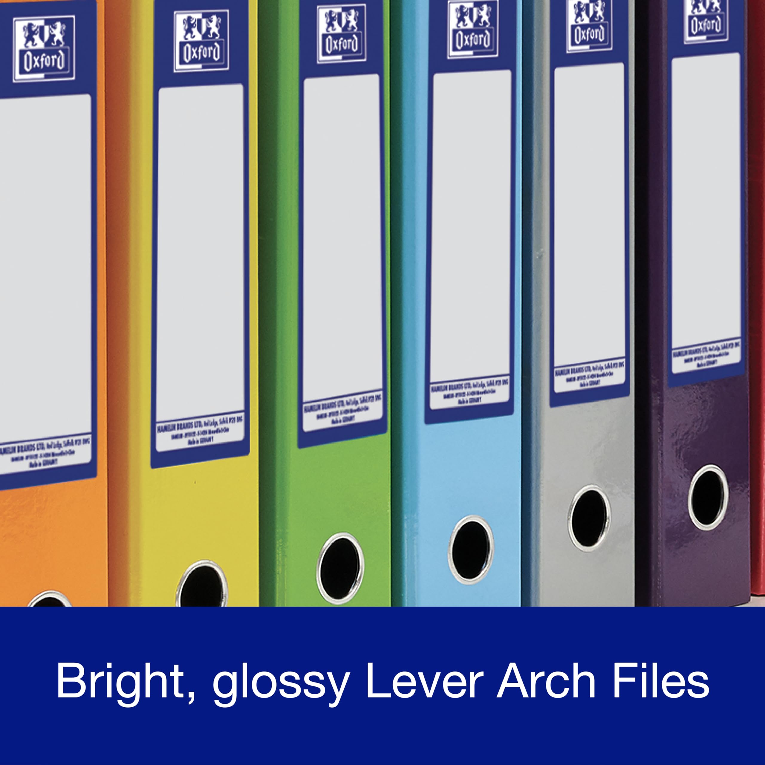 Oxford Premium A4 Lever Arch File, Yellow Single Folder, Heavy Duty - Image 3