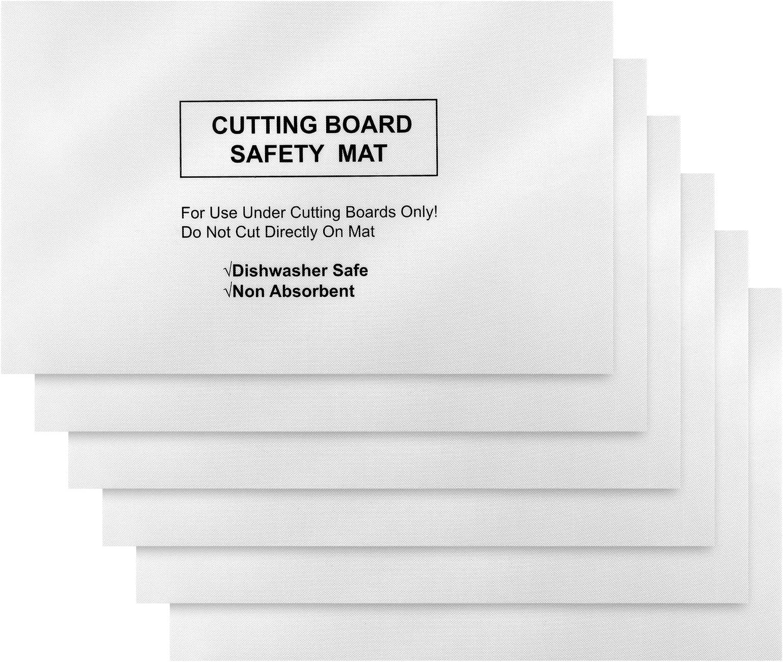 Haull 6 Pcs Non slip Cutting Board Mats Non Absorbent Safety Mat for Under Kitchen Cutting Boards, Dishwasher Safe, 16 x 10 Inches