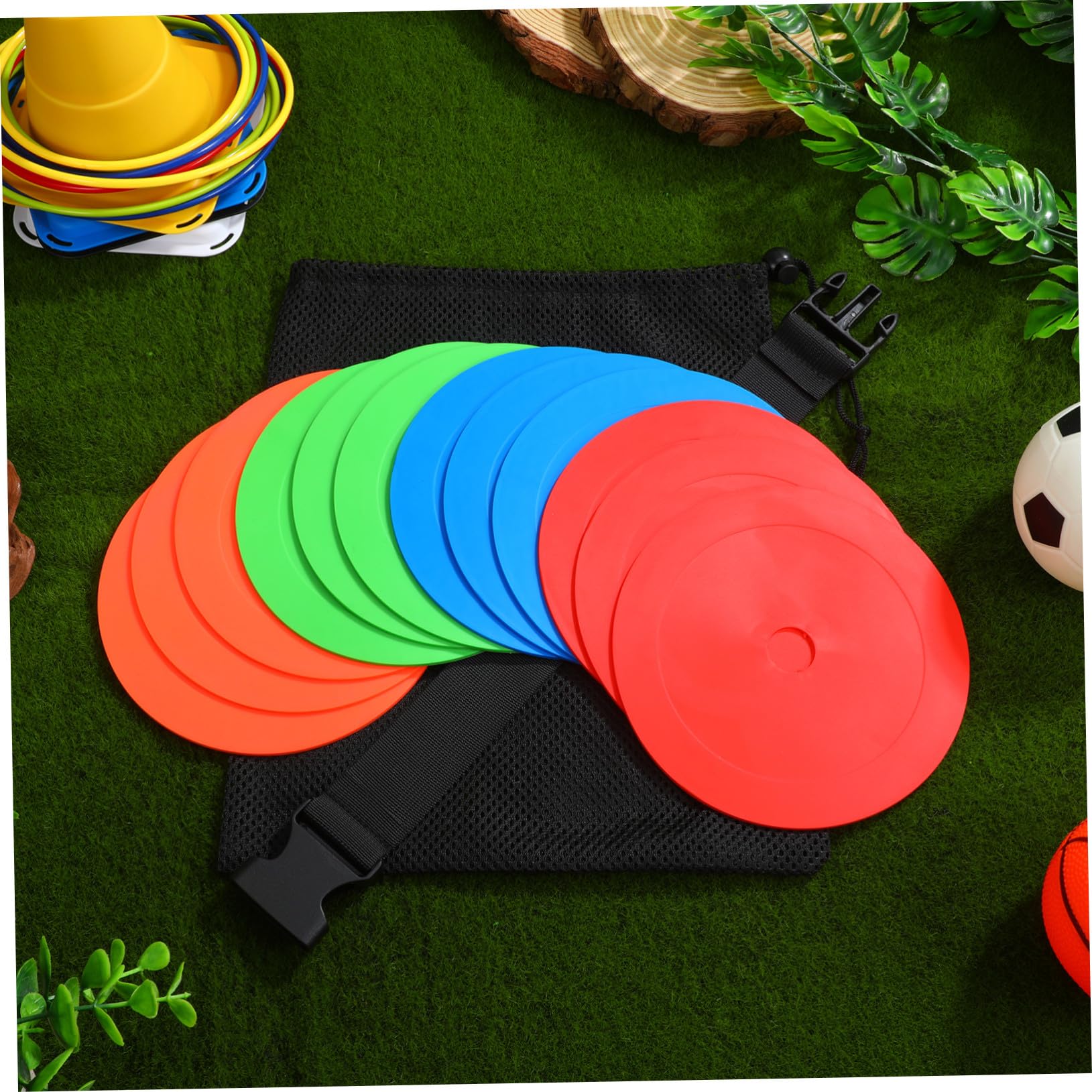 12 Piezas Marcadores de Disco Plano Resistentes para Fútbol Baloncesto y Marciales Interior y Exterior Conos para Mejorar Agilidad y Técnica