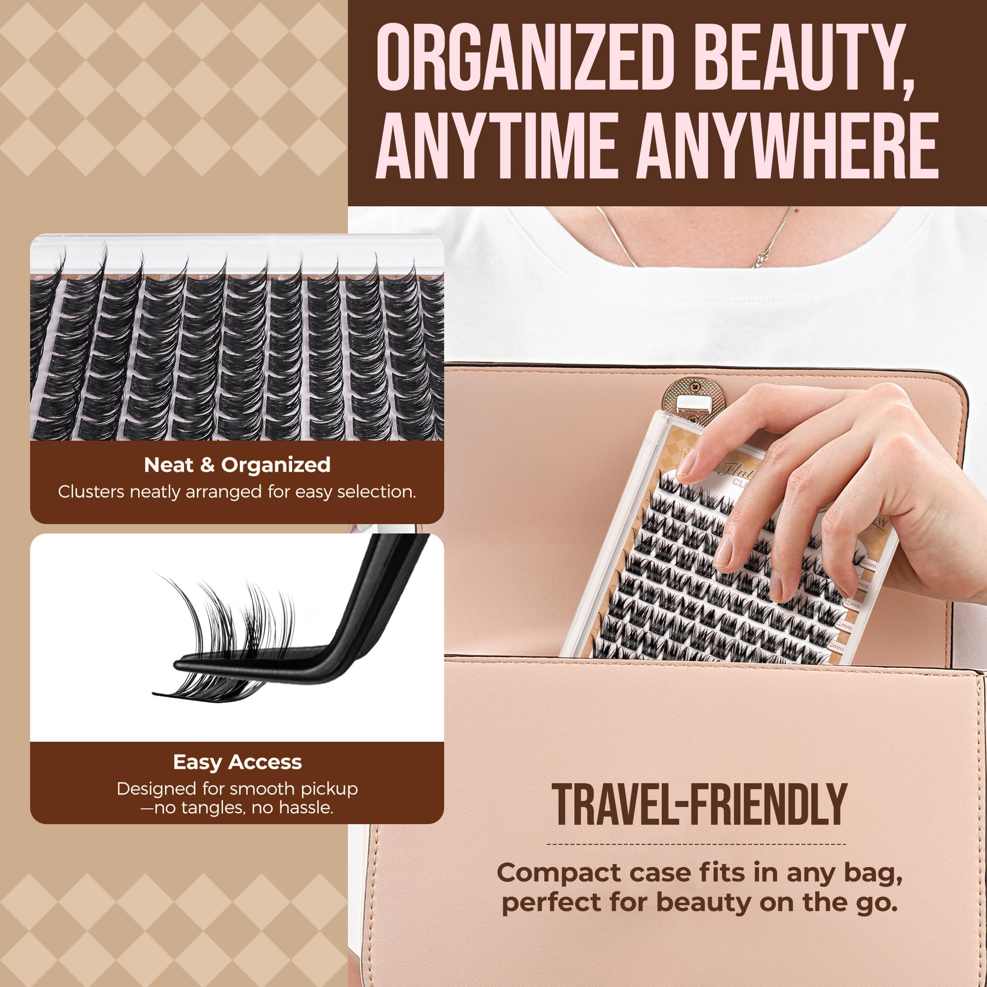 LASHVIEW Cluster Lashes 120Pcs D Curl Lash Clusters Natural Fluffy and Wispy Lashes Individual Cluster Super Thin Band Individual Eyelashes Soft and Comfortable for All Day (S07) - Image 4