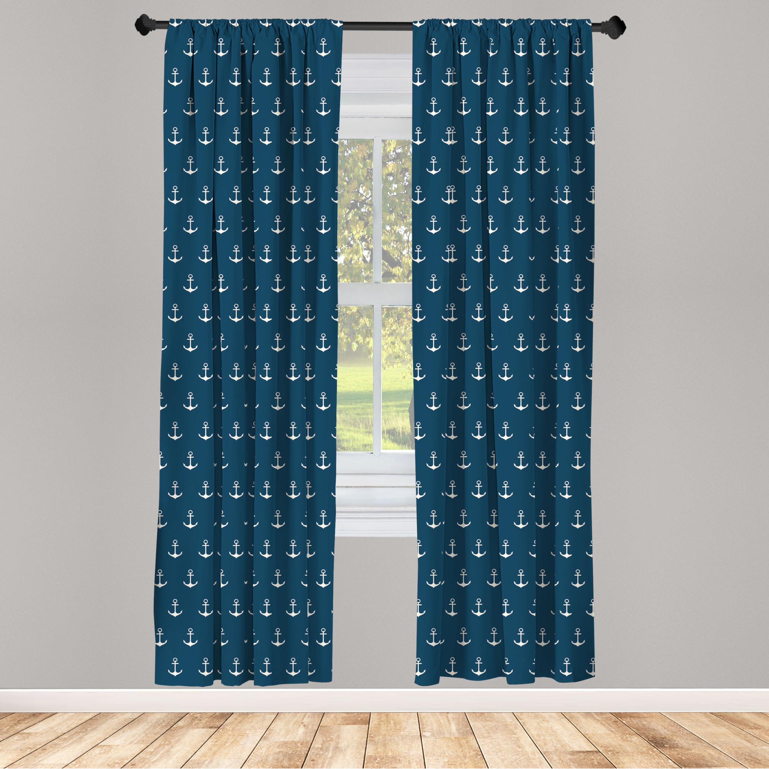 ABAKUHAUS Tenda con occhielli floreali, petali di fiori Shabby Chic Profumo Florets Natura Primavera Design tropicale