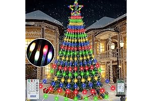 Christmas Flashing Star Waterfall String Lights for Outdoor Decorations