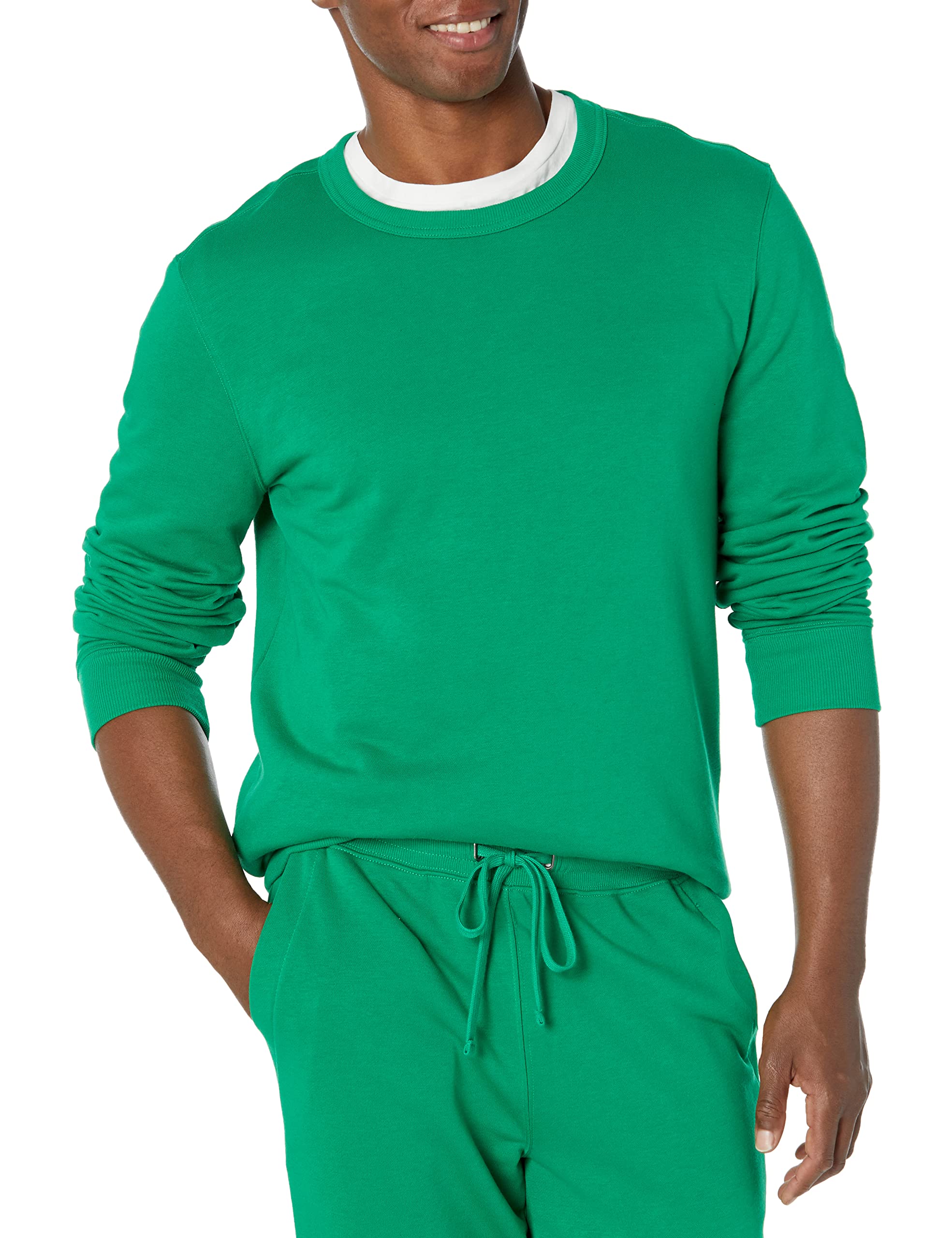 Amazon Essentials Herren Leichtes langärmeliges Frottee-Sweatshirt mit Rundhalsausschnitt (erhältlich in Big & Tall)