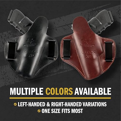 Miniatura 6 de Relentless Tactical Ultimate - Funda de cuero con 2 ranuras OWB, fabricada en Estados Unidos, para pistolas Glock 17, 19, 22, 26, 32, 33, S&W M&P