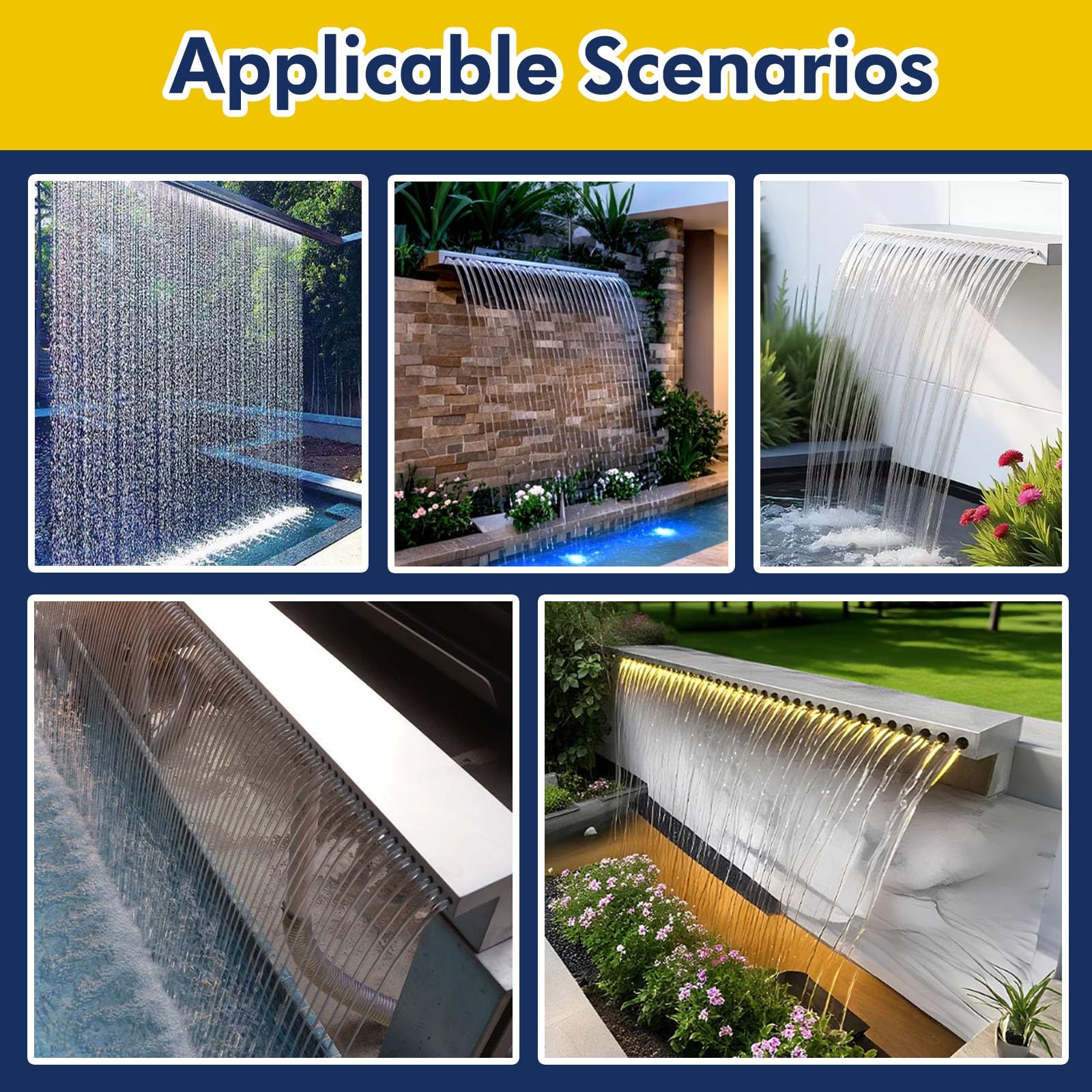 Heavy DuFountain Kit135 cm Flusso d'acqua per rium Giardino Cascate & Parco Decora Incasso Outdoor Water Feature