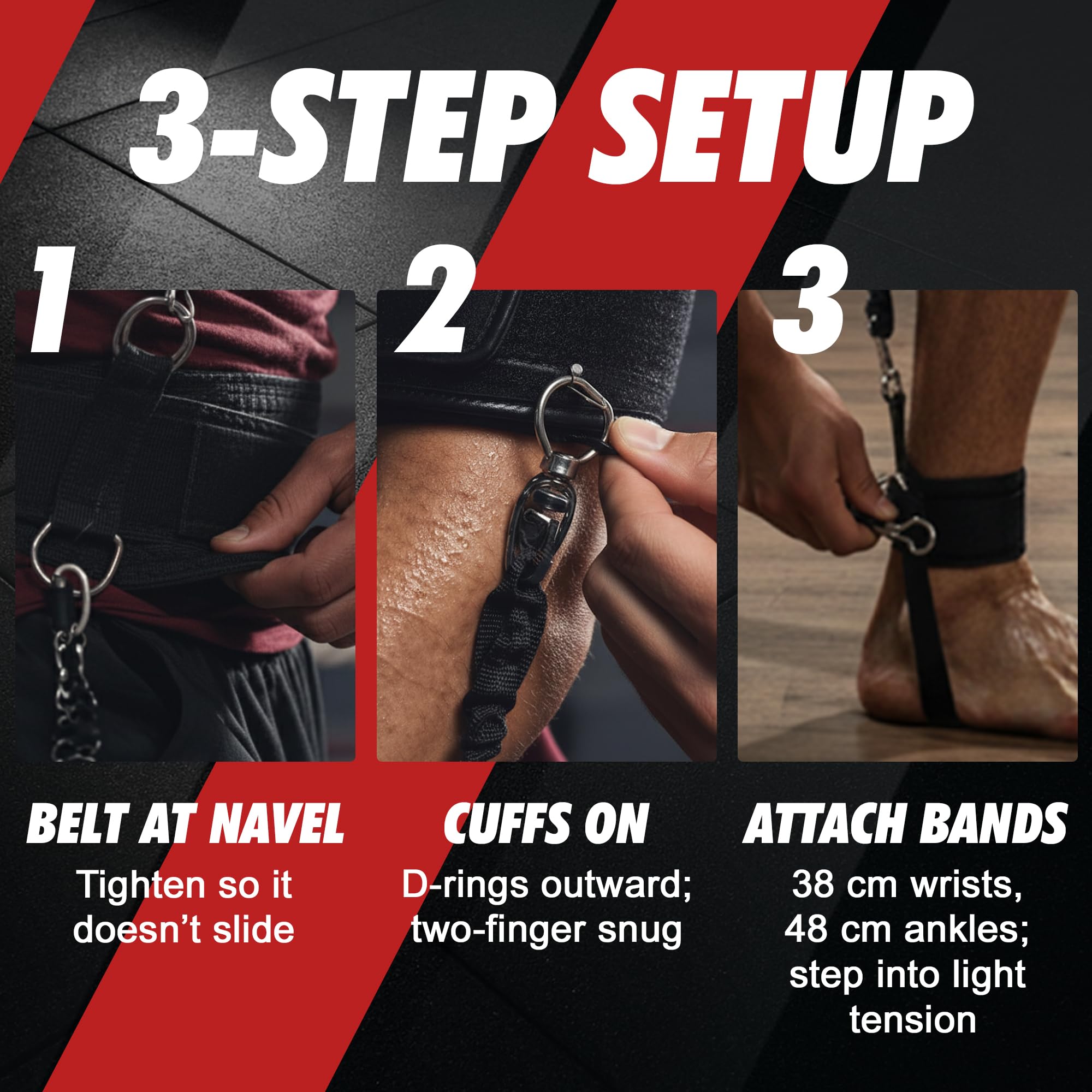 Bandes de résistance pour entraînement Boxe, MMA et Vitesse – Set Complet avec Ceinture, Poignets, Chevilles et poignées – Accessoire Sport pour la Maison ou la Salle, 12 pièces