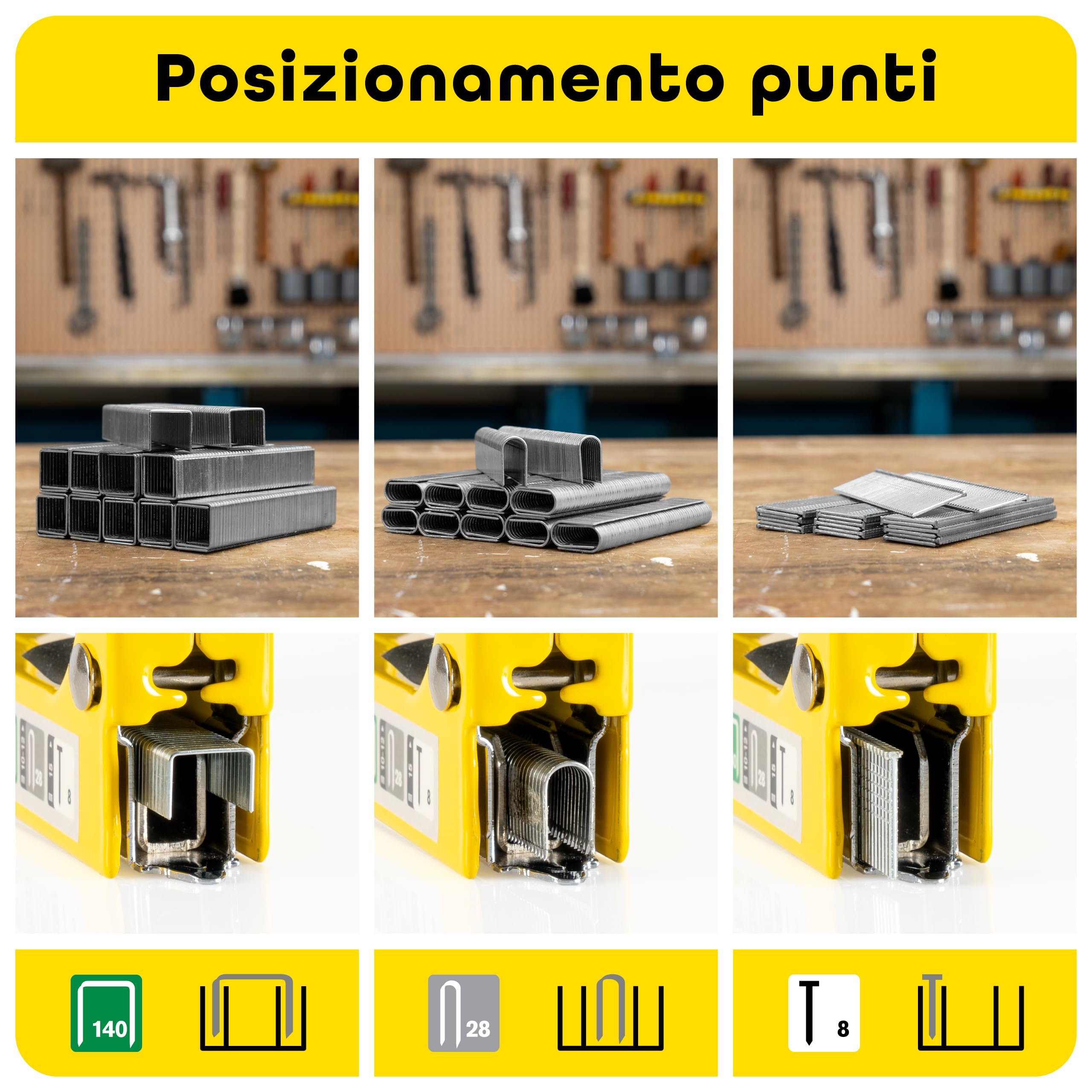 Rapid NUNU Pistola Sparapunti 3 in 1 per Lavori su Legno, Tappezzeria, Tappeti e Cavi, con Potenza Regolabile e Design Ergonomico, include 3.000 Punti Metallici e Borchie