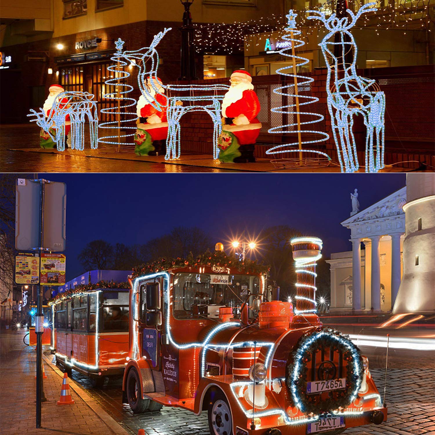 COCOMIA 50M Tubo de LED Manguera, LED de Tira de Manguera Exterior e Interior Blanco Frío,Tiras LED Manguera para Decoración e Iluminación Halloween, Boda, Fiesta, Navidad