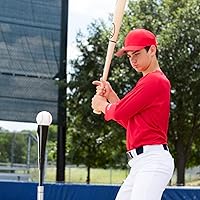 Vista 5 de Champion Sports Tallo de acero y aluminio con cono de goma Pro Baseball Tee de práctica ajustable con base de alta densidad