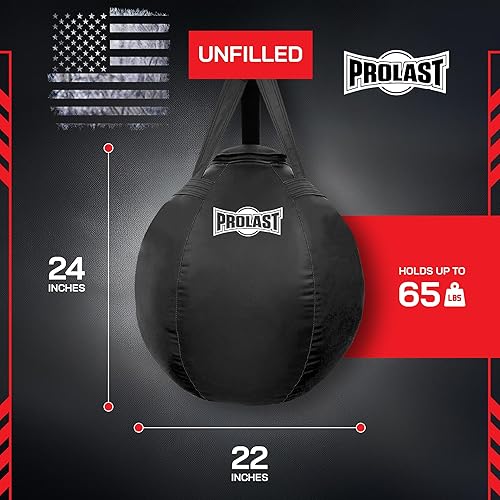 Miniatura 4 de PROLAST Wrecking Ball - Saco de boxeo pesado para adultos, gancho y corte superior, ladrón de cuerpo, boxeo, artes marciales mixtas, Muay Thai, 65