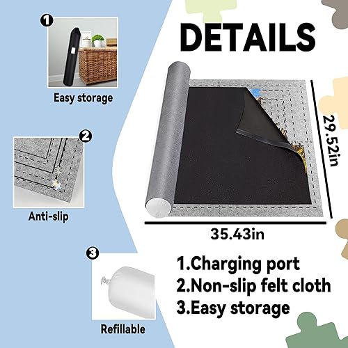 Gropecan - Tapete enrollable para rompecabezas – 1500 piezas y 2000 piezas ahorrador de rompecabezas grande para adultos y niños, almacenamiento y