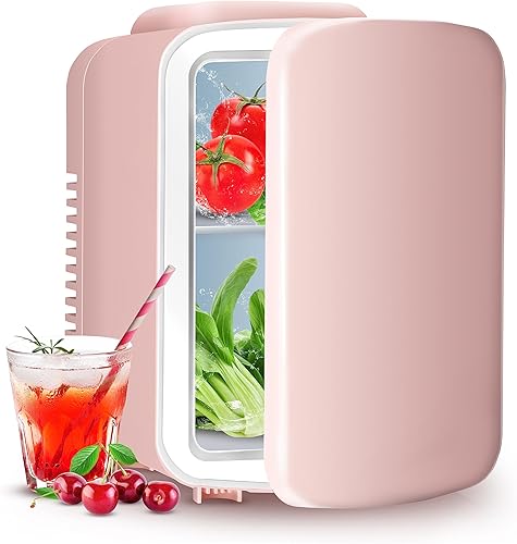 Miniatura 1 de YSSOA Mini refrigerador portátil de 4L para 6 latas, refrigeradores compactos para alimentos, bebidas, cuidado de la piel, escritorio de oficina,