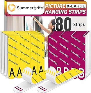Picture Hanging Strips Heavy Duty XL 40 Pairs/80Strips, Damage Free Hang...