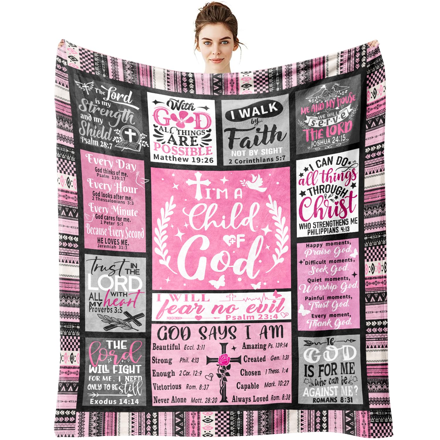 Christian Blanket Gifts for Women, Scripture Bible Verse Blanket 60