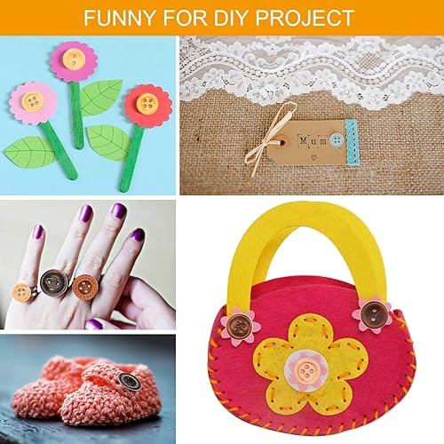 Miniatura 7 de Botones de costura de madera redondos mixtos hechos a mano con 2 y 4 agujeros, pintura ecológica, botones de color para manualidades de madera, 225