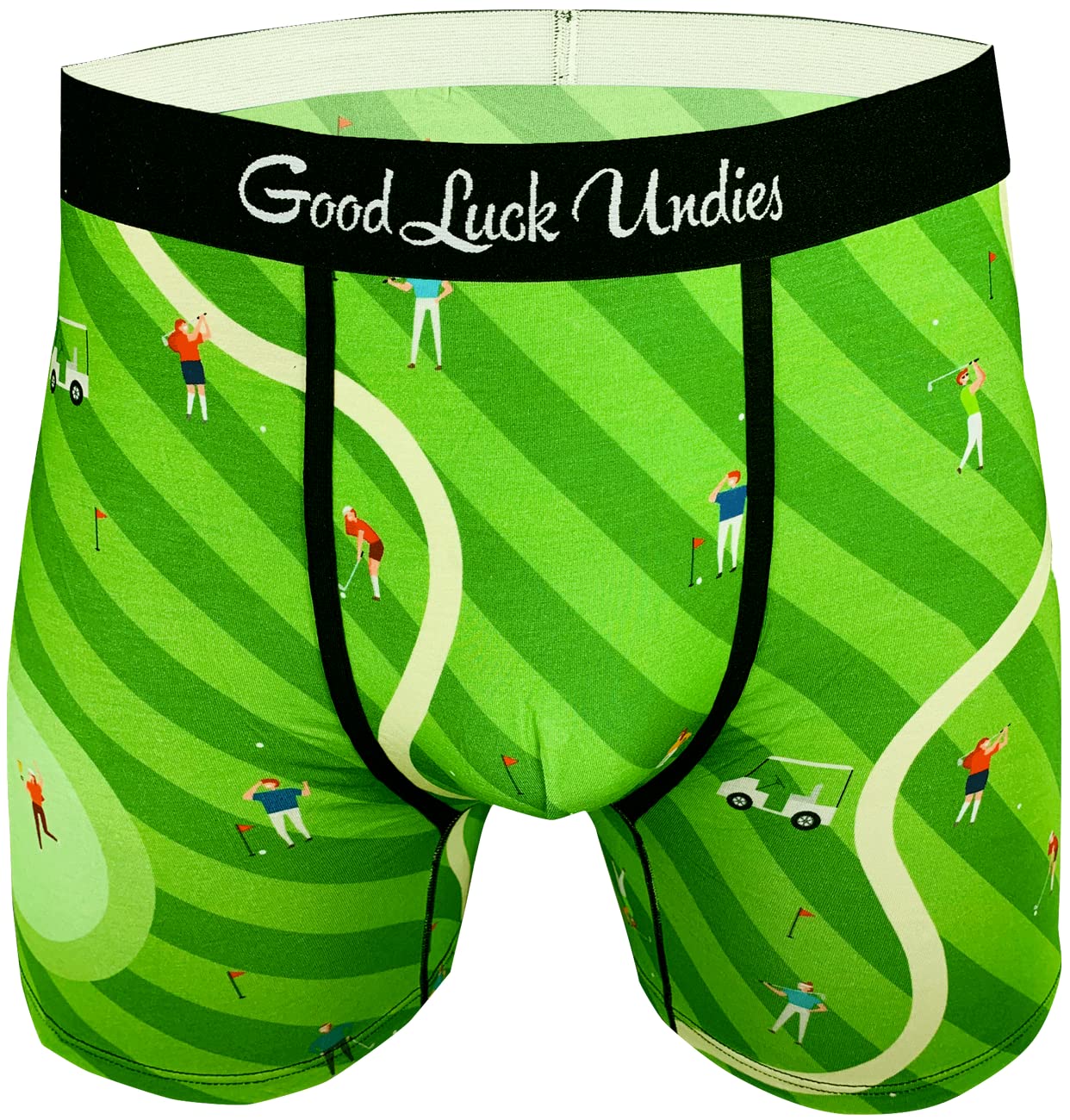 Good Luck Sock Green Good Luck Undies Men's Golf Boxer Brief Underwear, Large Large