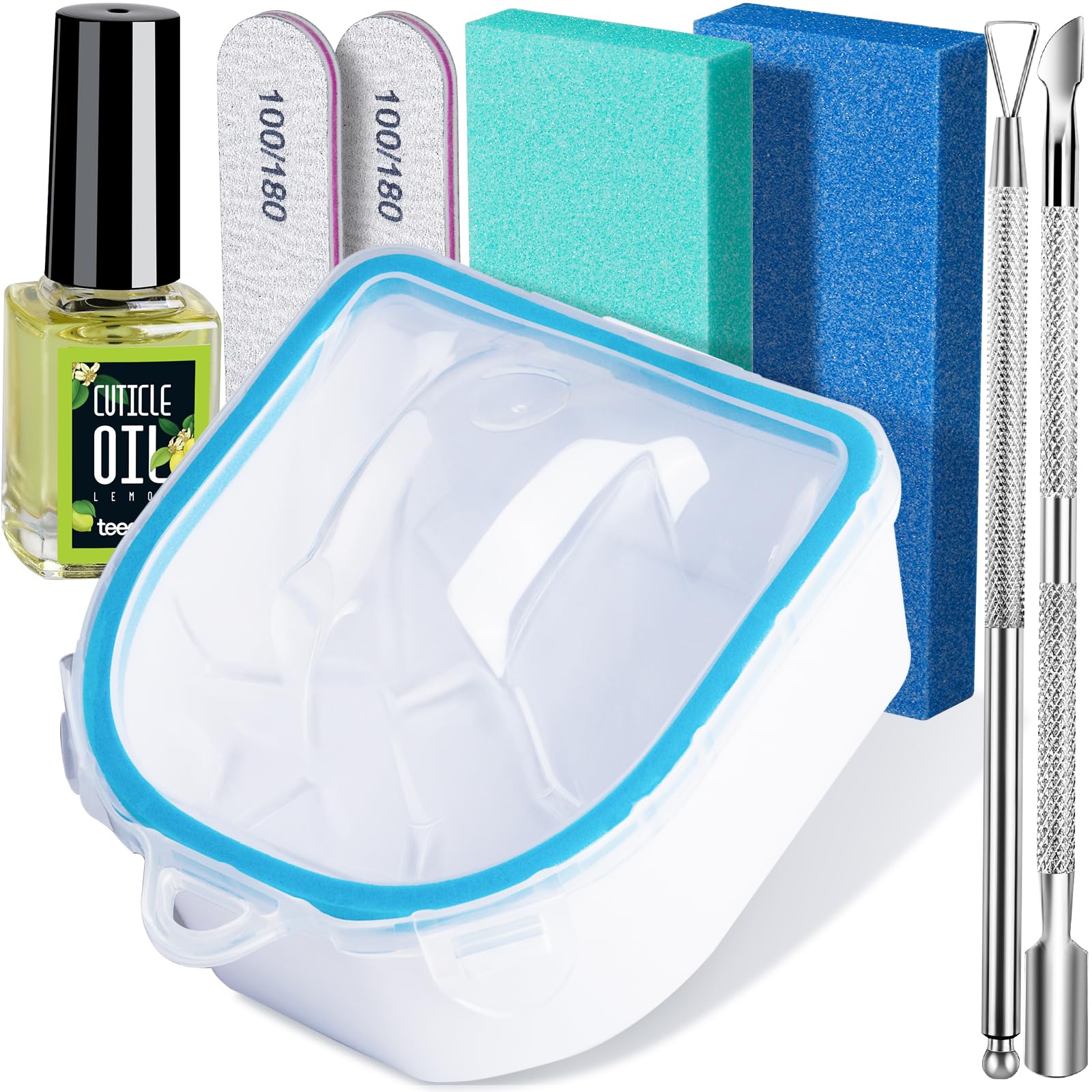 Teenitor Soak Off Bowl Nail Soaking Bowl, Nail Soaking Bowl Acetone Proof Soak Off Gel Polish Remover Bowl, Manicure Bowl for Hand Cuticle Peeler Scraper Cuticle Oil Nail File and Buffer