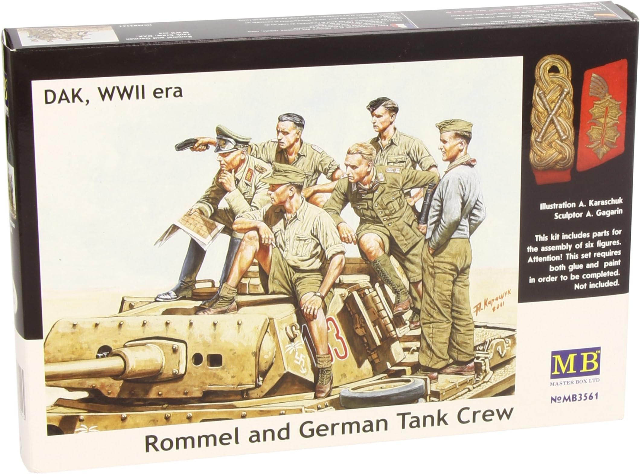 Masterbox 1:35 Scale "Rommel and German Tank Crew, DAK WWII Era" Assembly Parts
