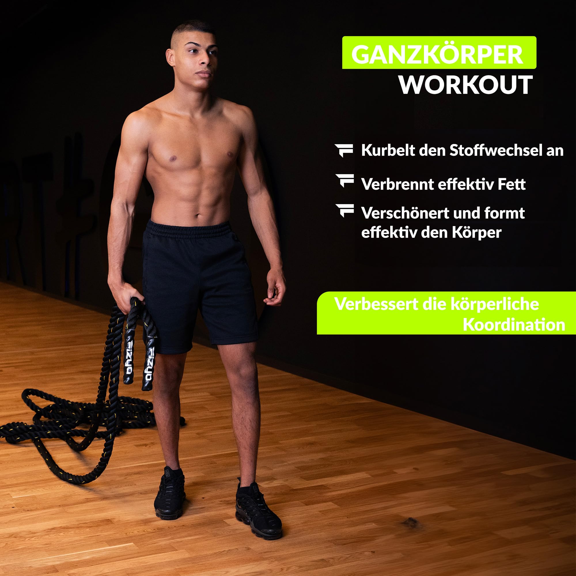 FIZYO Battle Rope 15m – Trainingsseil Fitness für Functional Training