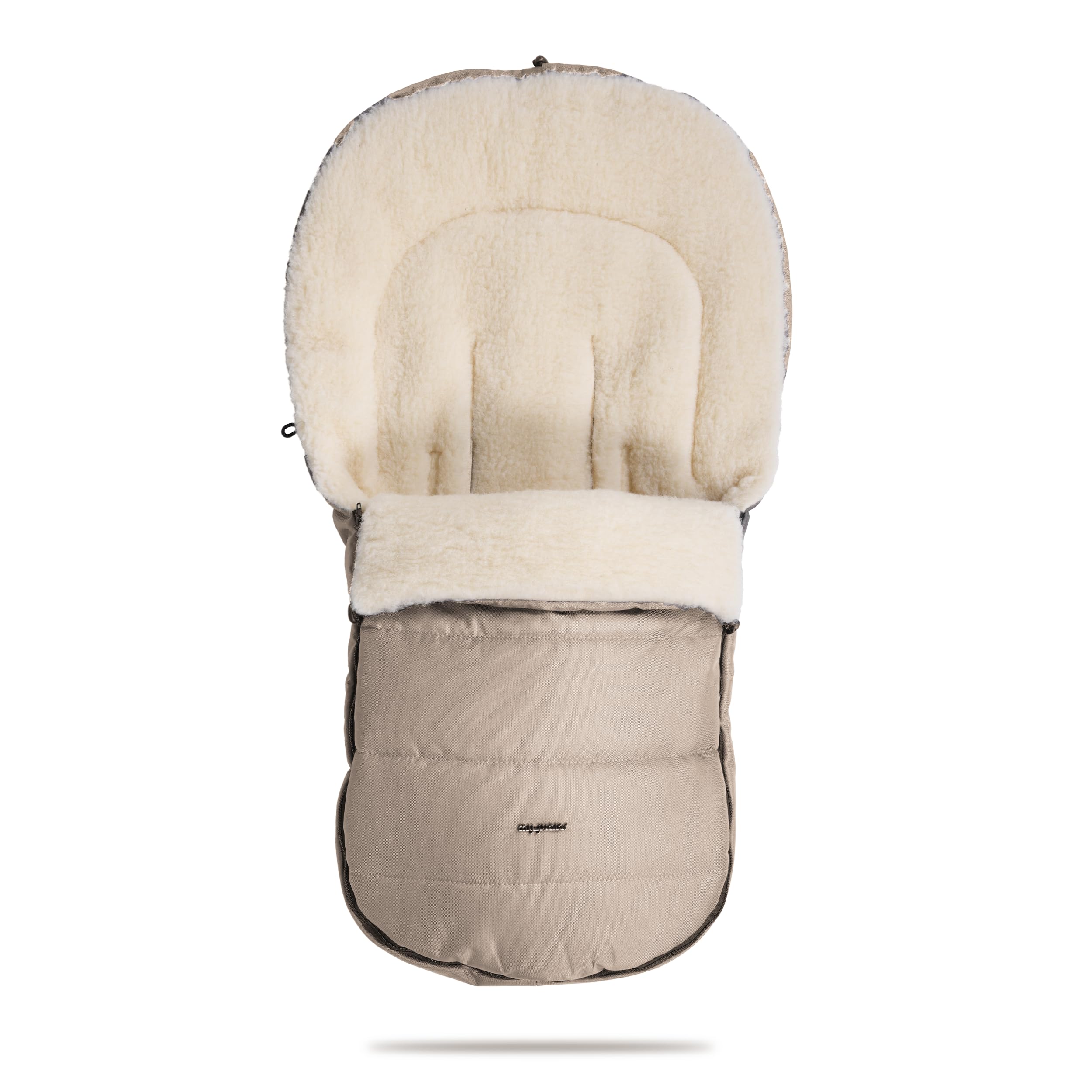 my junior ThermoWool 2in1 Fußsack 100% Schurwolle reflektierend wasserabweisend Naptime Latte