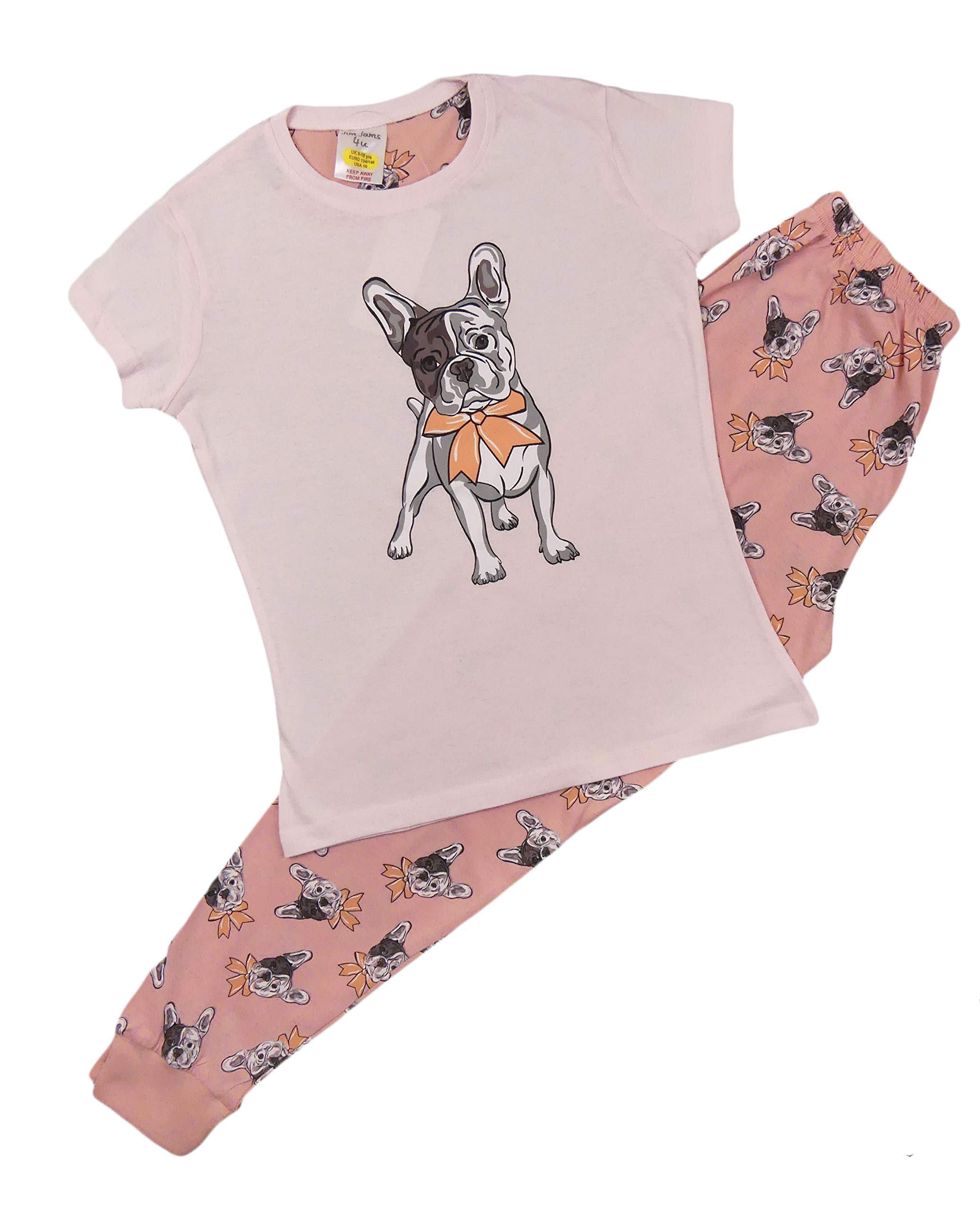 The Pyjama Party Girls French Bulldog Long Design Pyjamas Long And Short Unicorns Ponys Sloth Bulldog 100% Cotton