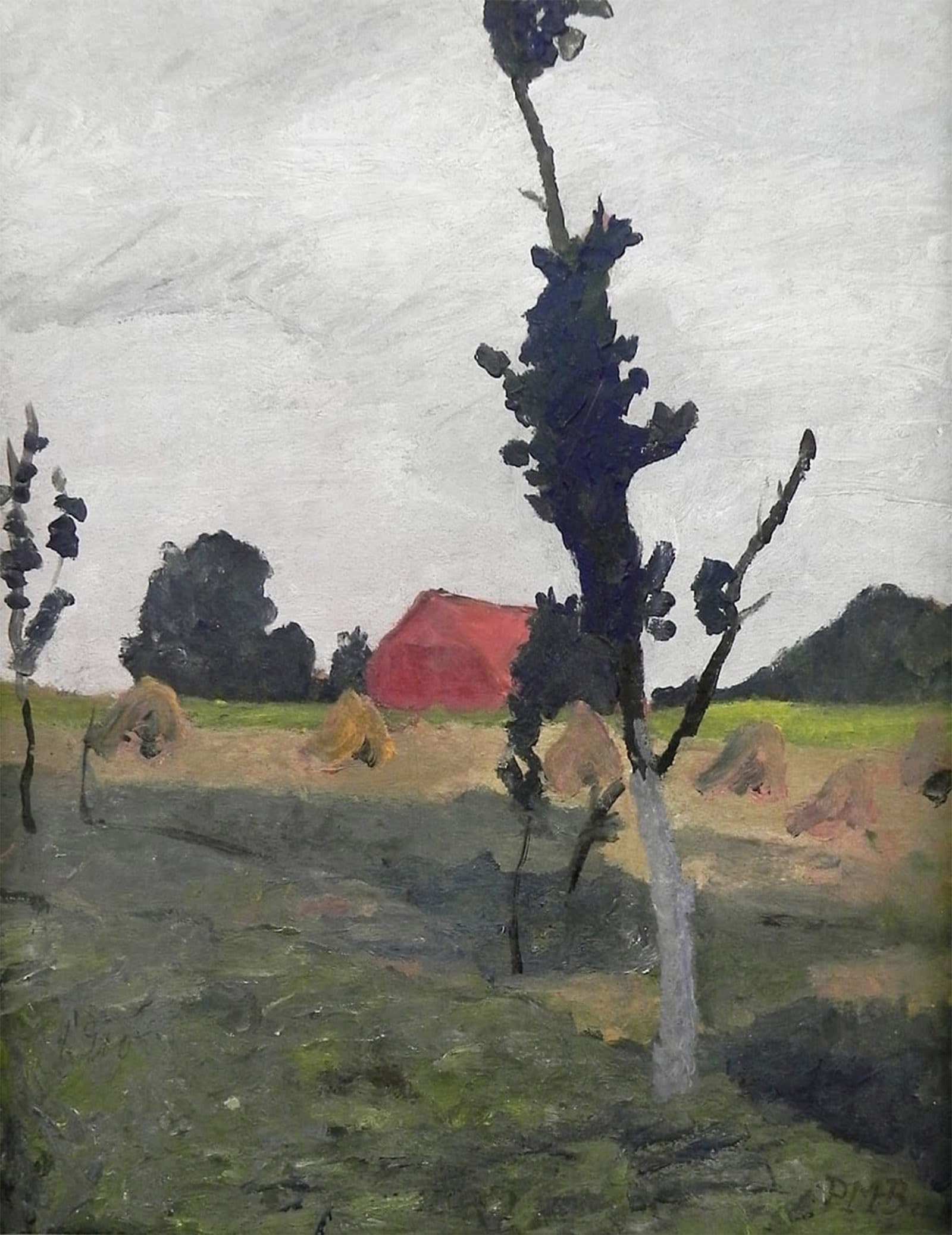 ARTXLXXBN Famous Painting Art Wall Decor Abstract Art Picture Worpsweder Landscape with Red House by Paula Modersohn Becker Animal Pictures for Home Decor 60x90cm