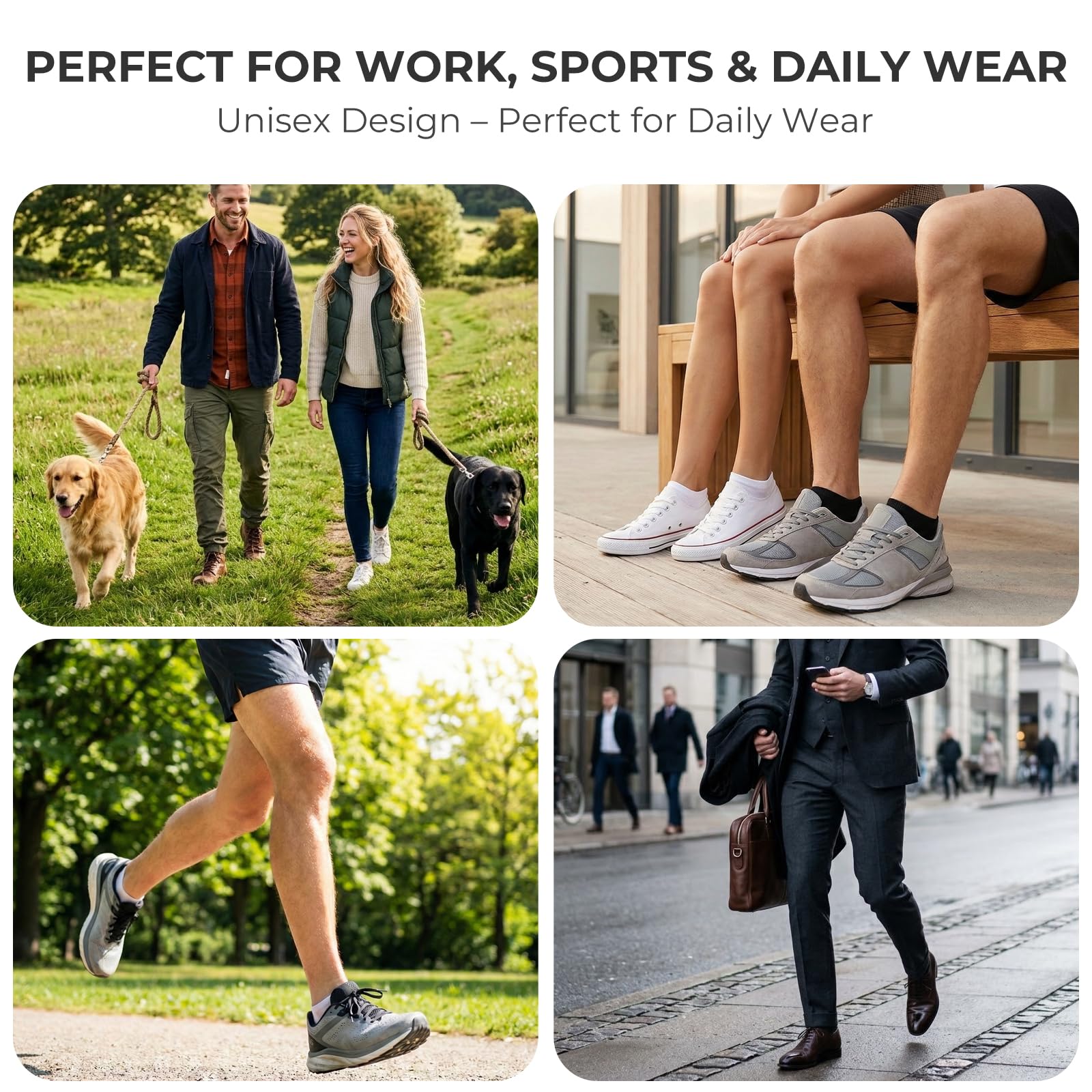 Calcetines Tobilleros de Algodón Peinado Suave Transpirables para Hombre y Mujer