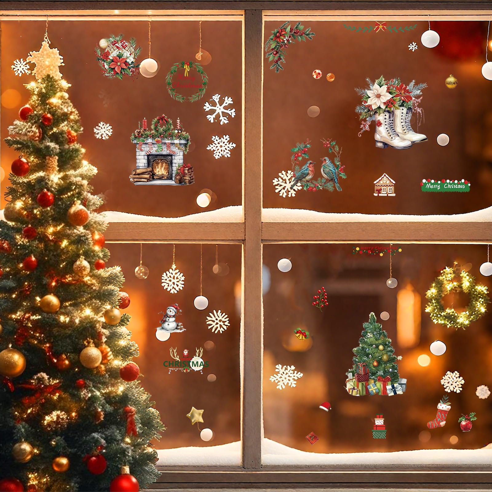 WANDIC 6 Sheets Christmas Rub On Transfer Sticker - Image 4