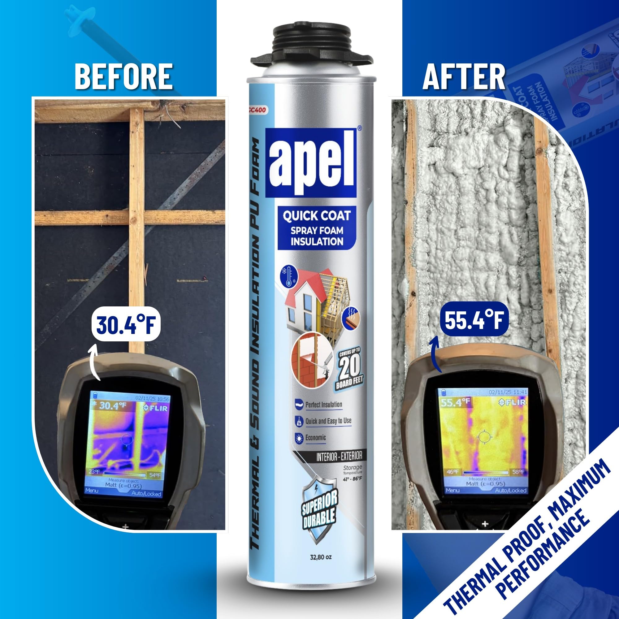 Amazon.com: apel Spray Foam Insulation Kit (18 x 32.80 oz./360 Bd