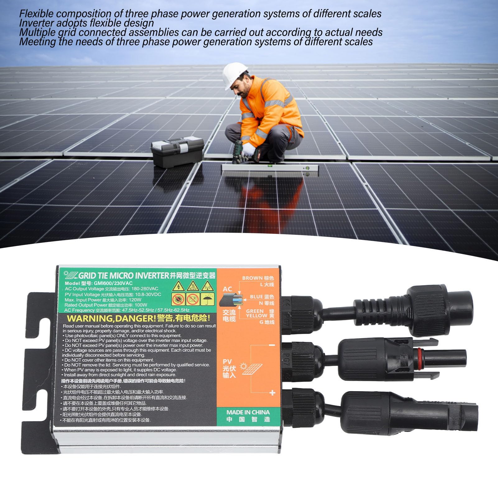 600W Grid Tie Inverter, 220V Pure Sine Wave z Ochroną Napięcia