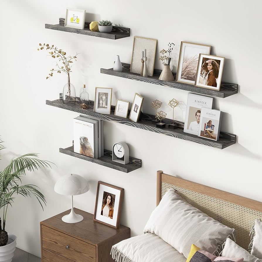 picture ledge idea in conjunction with house plants