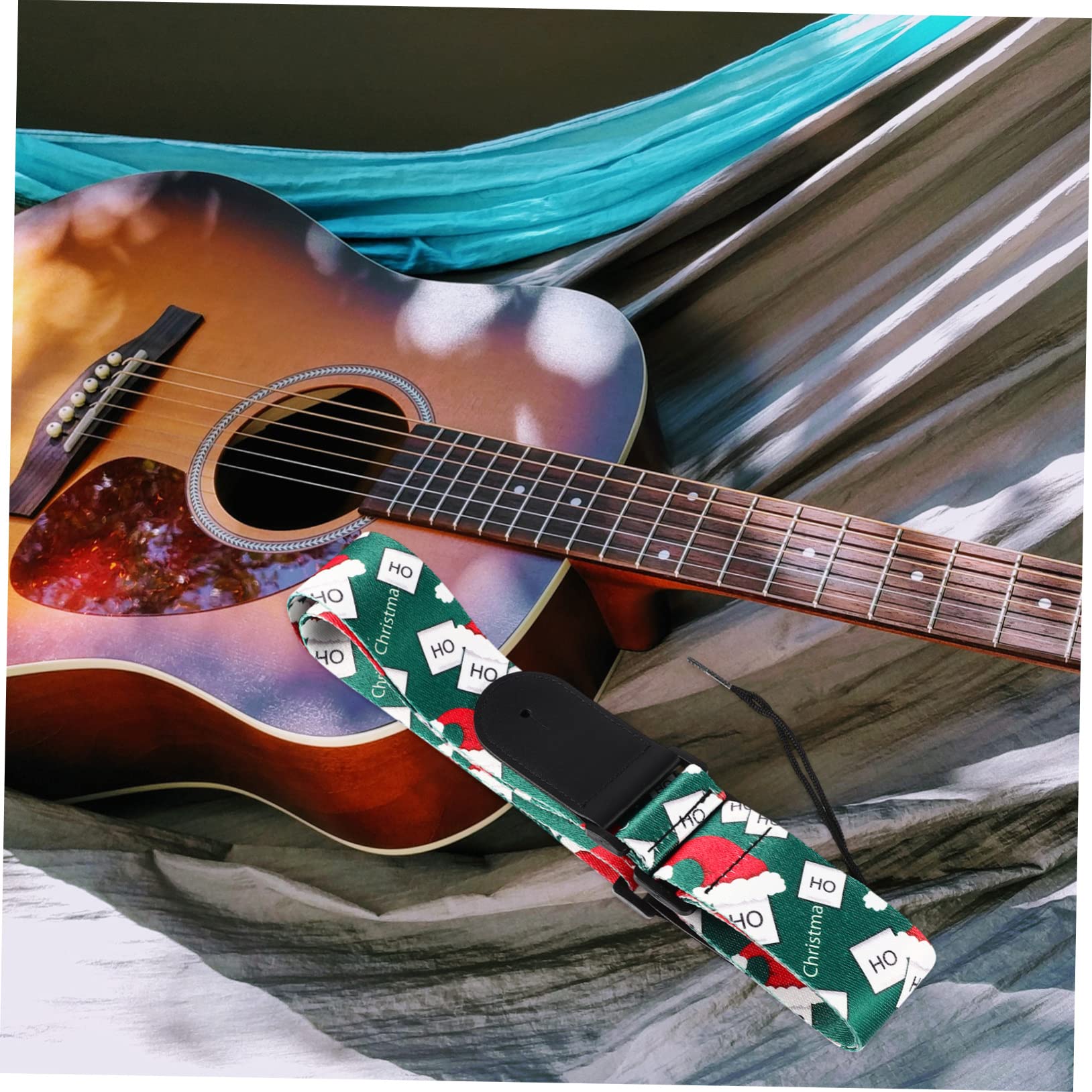 ibasenice 5piezas Correa De Guitarra Ajustable Diseño Navideño Strap Para Ukelele y Guitarra Eléctrica De Cumpleaños Accesorio Práctico