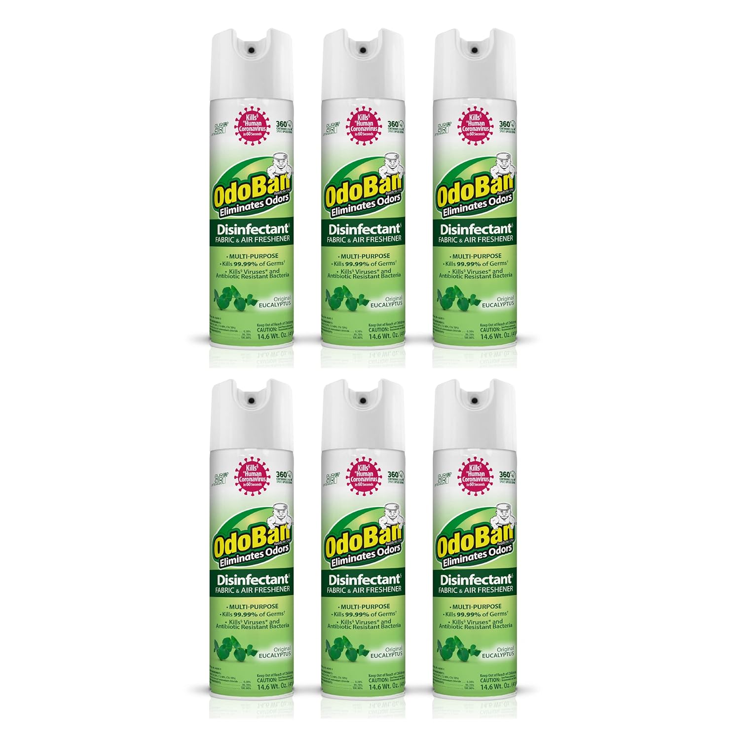 OdoBan ReadytoUse 360Degree Continuous Spray 6Pack, Original