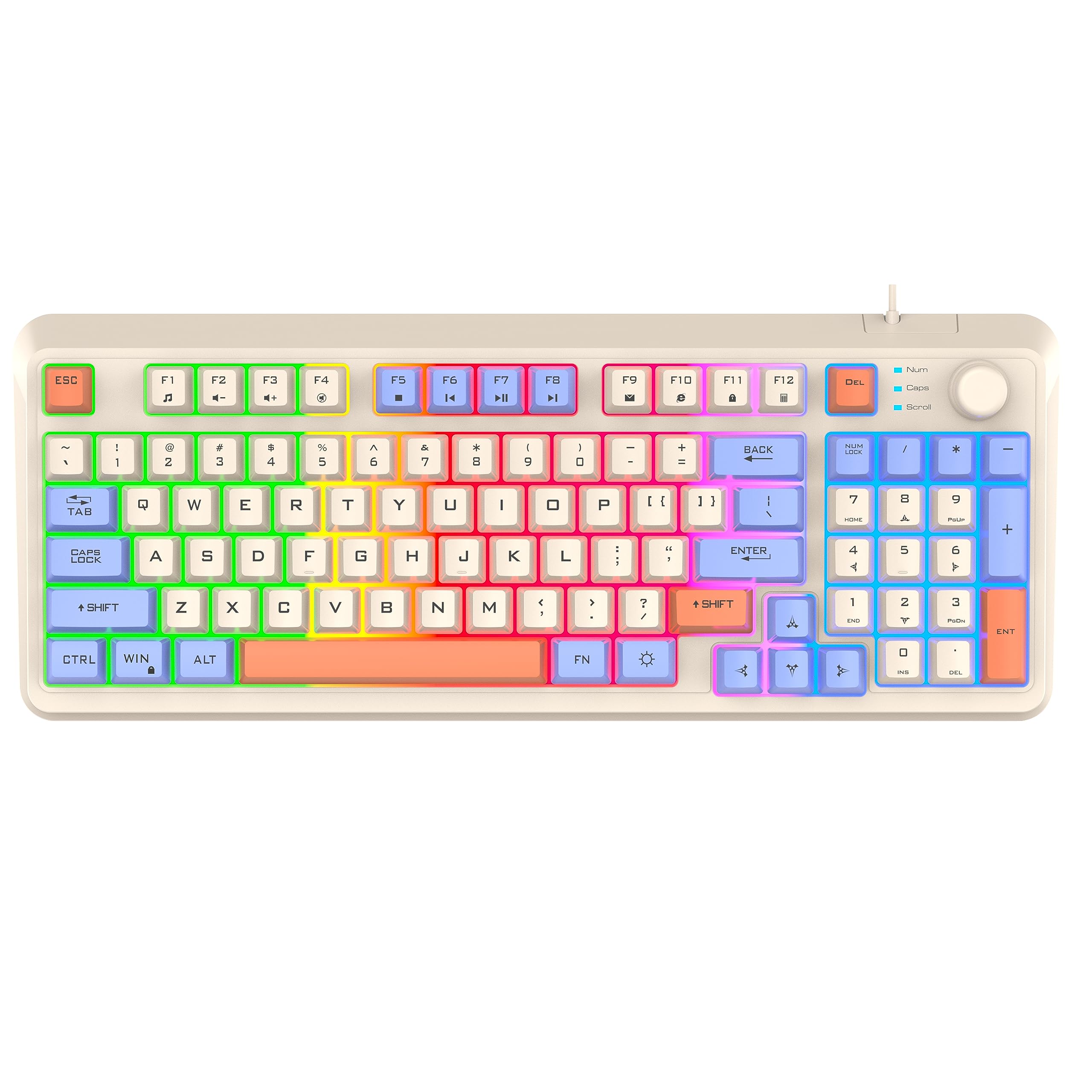 ゲーミングキーボード レインボーLED 有線 Led レインボー イルミネーション Usb ゲーミング キーボード