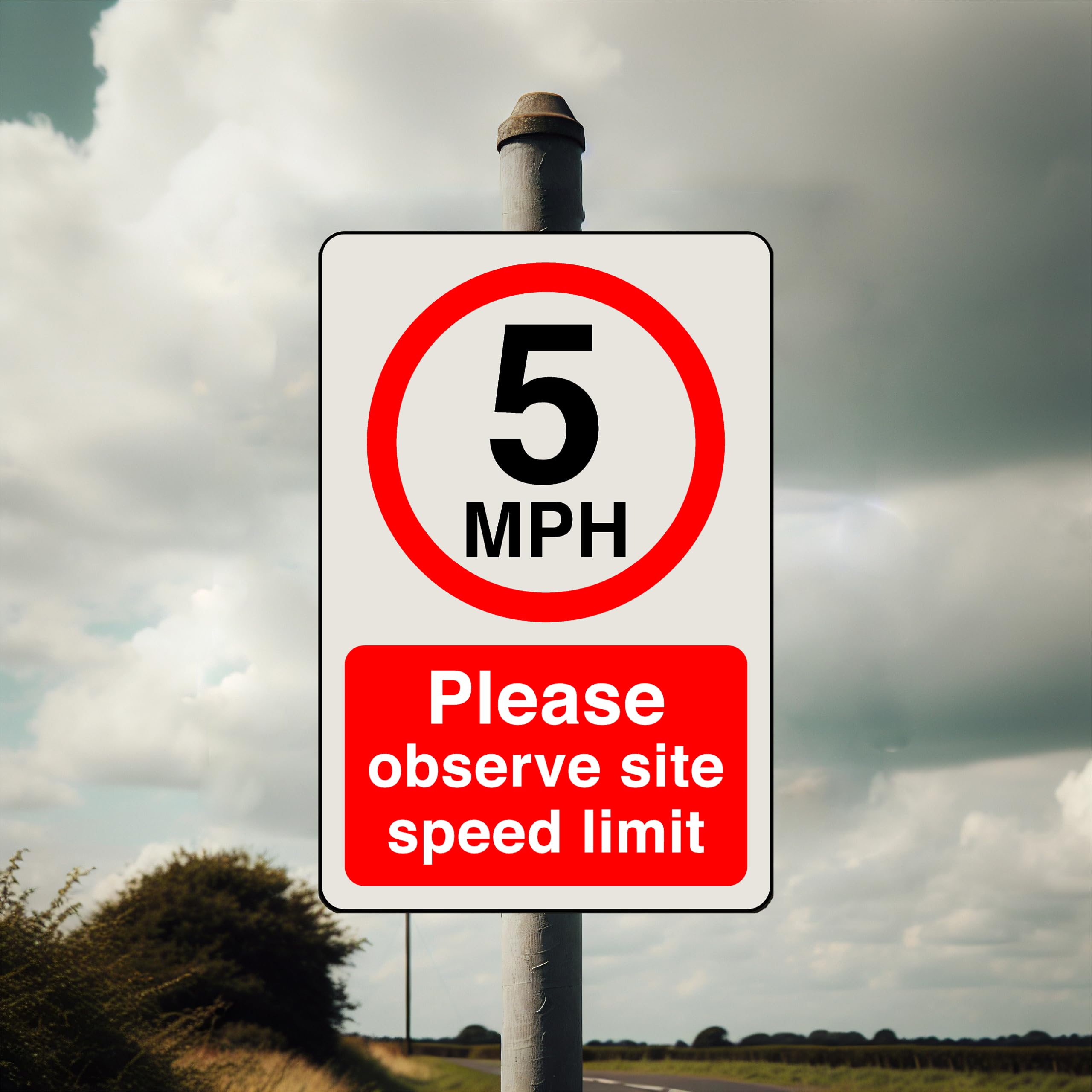 Señal Autoadhesiva De Seguridad Con Texto En Inglés «Caution Pedestrians Do Not Excend Speed Limite», 300 Mm X 200 Mm