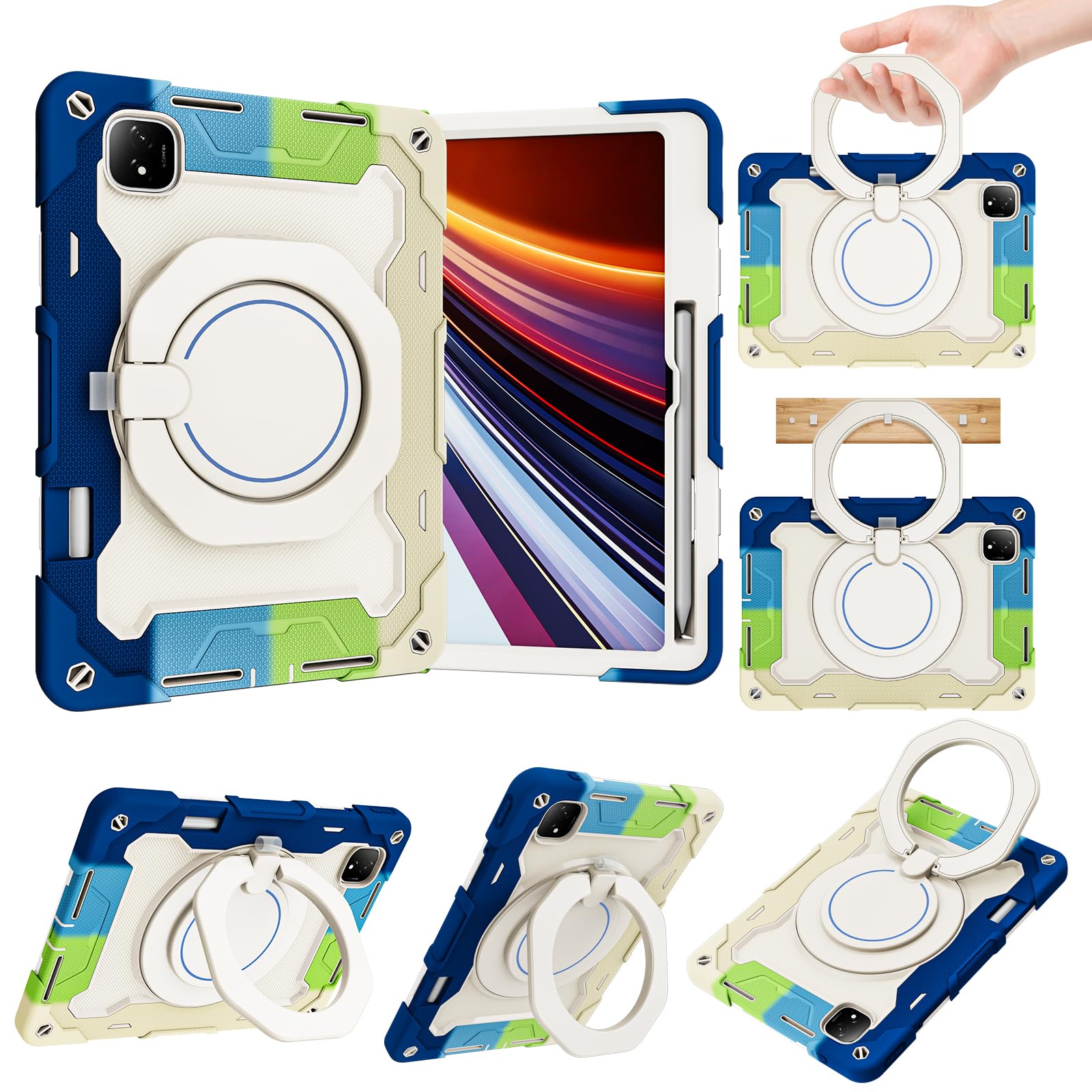 Funda para Honor Magic Pad 2 de 12.3" con soporte giratorio 360 y correa 8