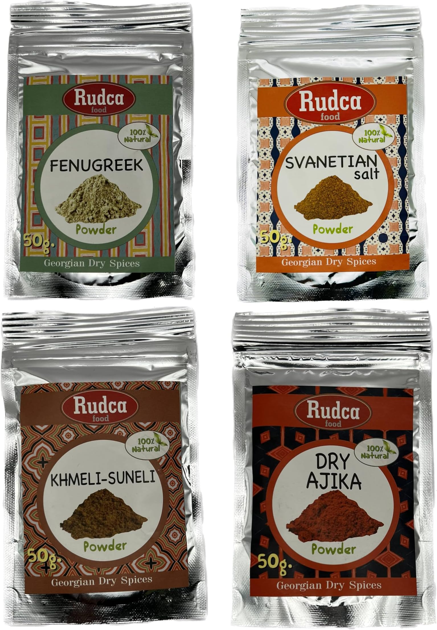 From Georgia Spices4 Flavor Khmeli Suneli, Utsho Suneli, Svanetian Salt, Dry Ajika
