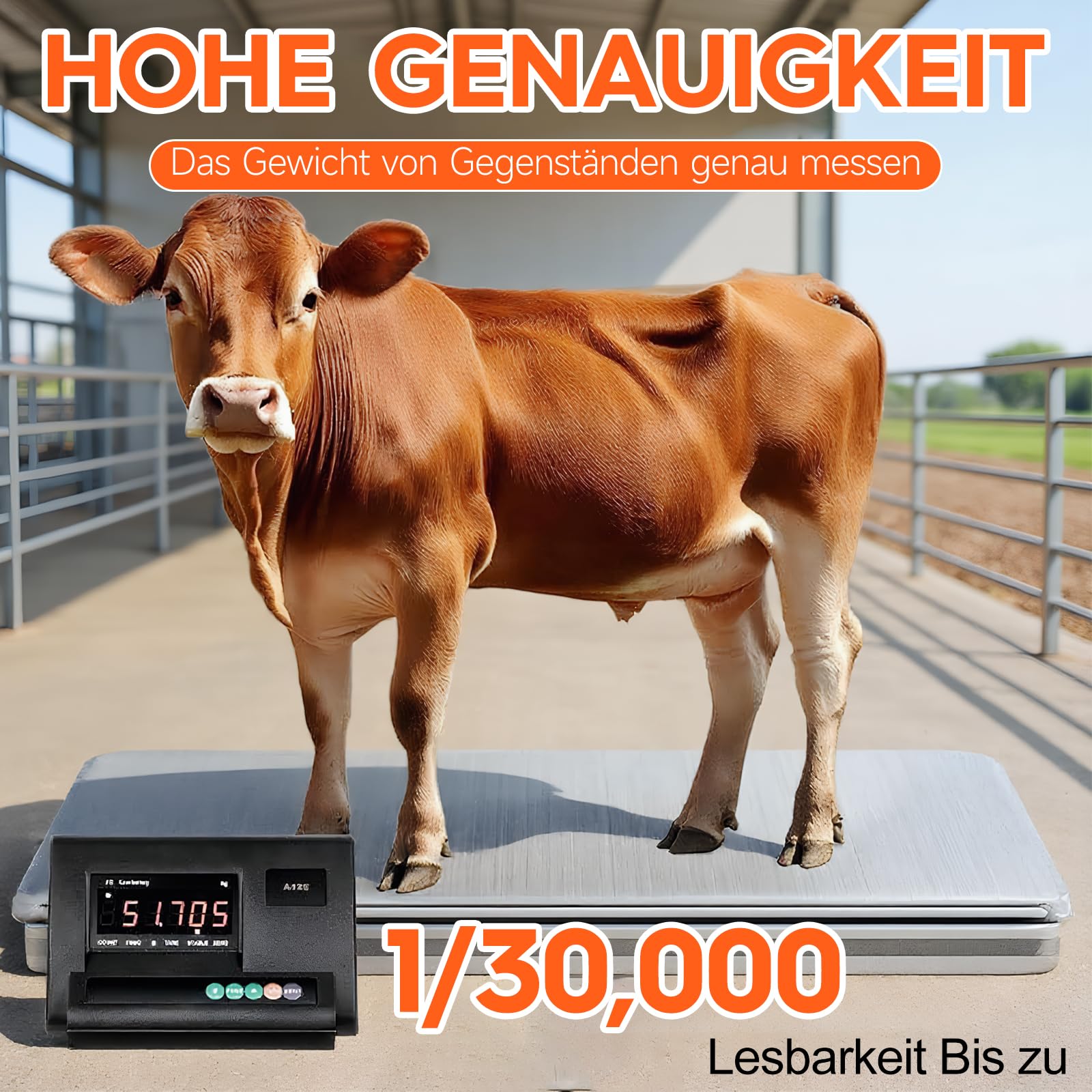 Kit de báscula de ganado, juego de báscula de ganado, incluye cuatro sensores de pimienta, 3000 kg/6600 kg, soporte de acero, célula de carga de presión para cerdos, ganado, ovejas, caballos y otros