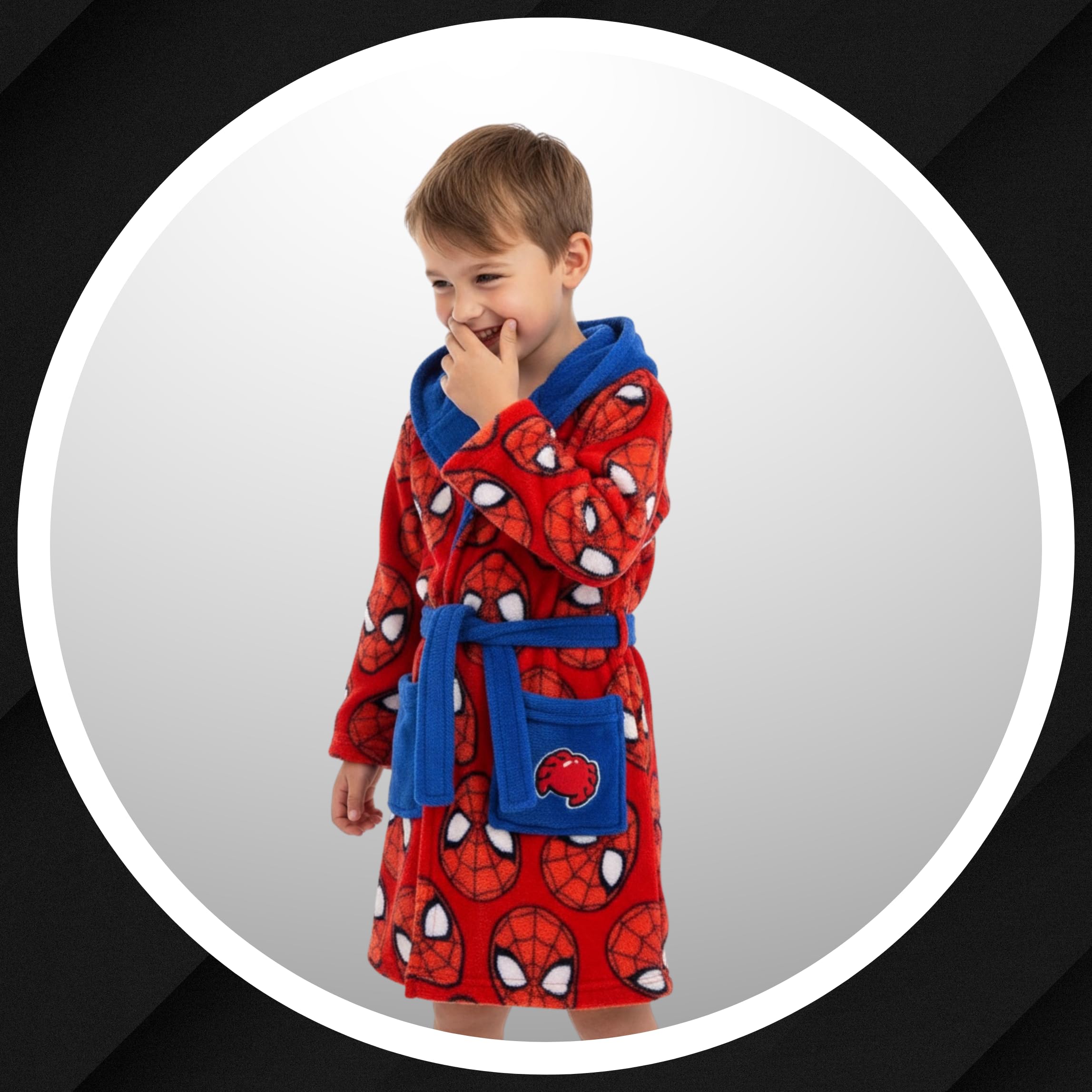 Marvel Spiderman Bata Polar Suave para Niños Tallas 3-8 Años