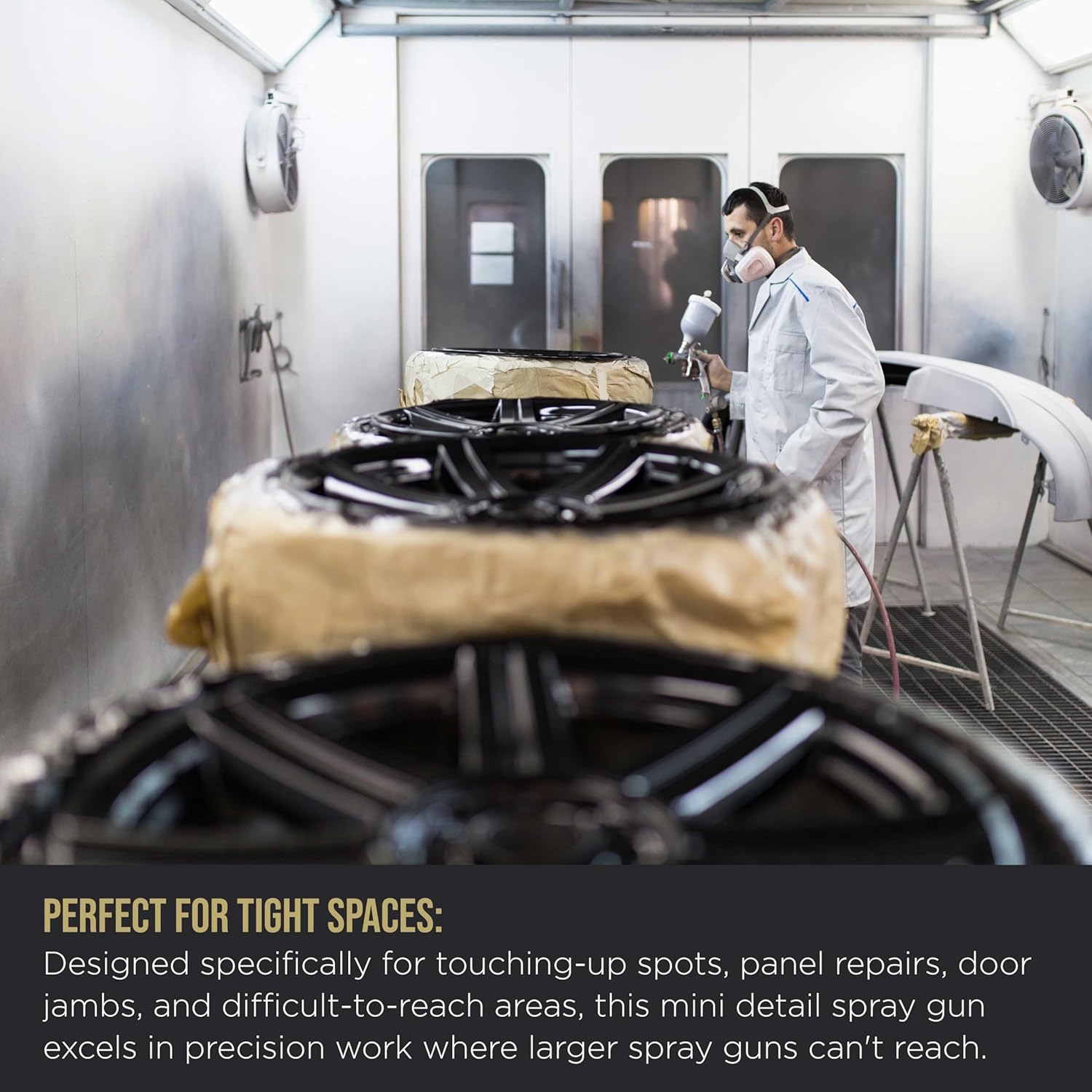 TCP Global Automotive Paint Gun Auto Car HVLP Mini Spray Gun - 1.0 mm Fluid Tip Gravity Feed Paint Gun, Sprayer with Plastic Cup, Primer, Topcoat & Touch-Up Painting Pistola para Pintar Carros