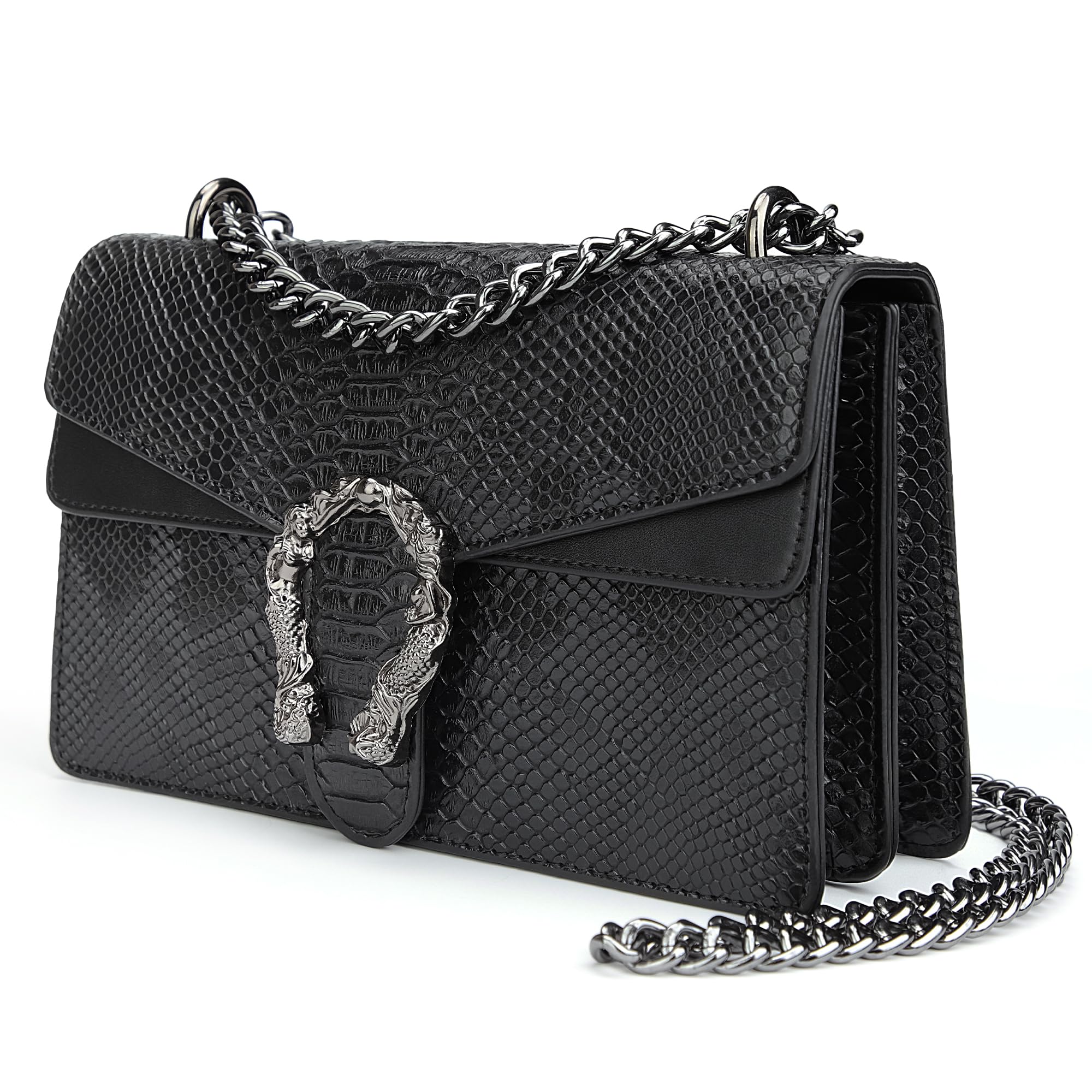 JBB Crossbody Shoulder Purses Women Snake-Printed Leather Evening Clutch Chain Strap Small Satchel Bags