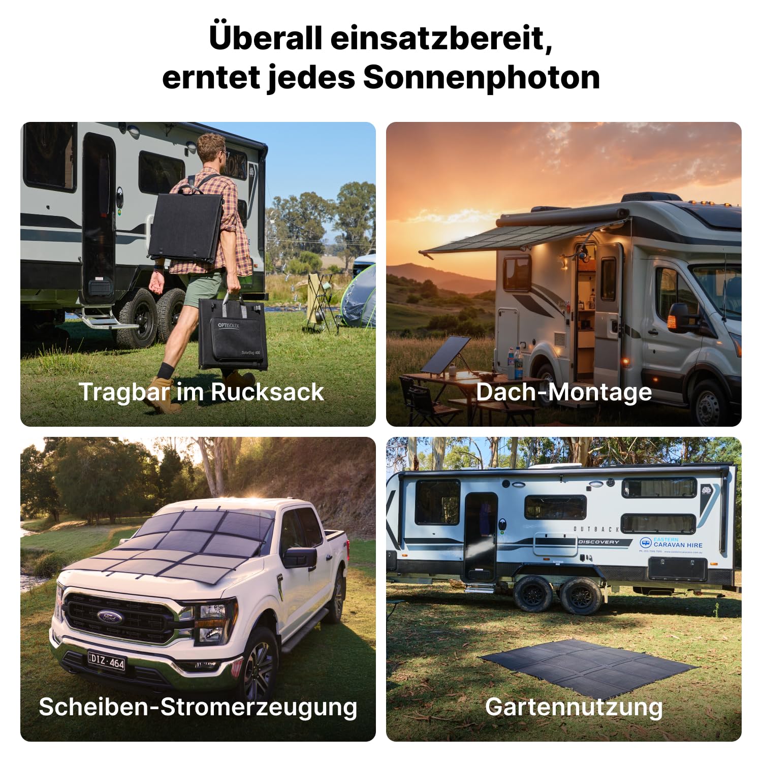 Faltbares Solarpanel 440W 7,8 kg Tragbare Solar-Tasche 2×220W Solarmodul 25% Wirkungsgrad Leichter Solarladegerät Camping Wohnmobile SUV Marine
