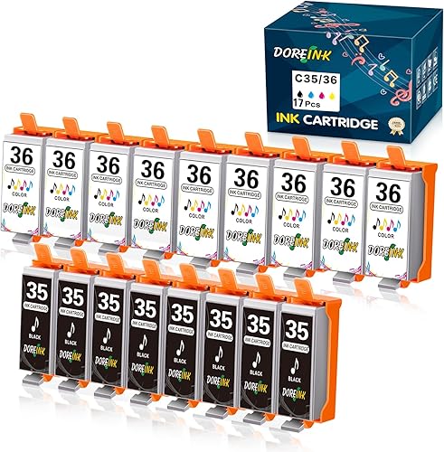 DOREINK 35 36 Compatible PGI-35 CLI-36 Cartucho de tinta para Canon PGI-35 CLI-36 PGI35 CLI36 para usar con Pixma iP110 iP100 TR150 Mini260 Mini320