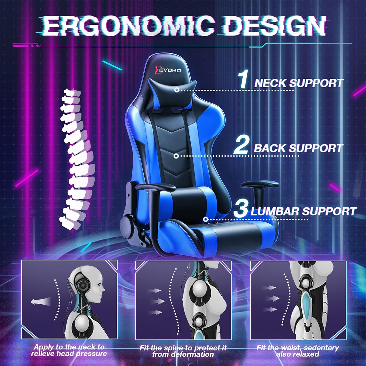 $20/mo Finance Devoko Ergonomic Gaming Chair Racing Style