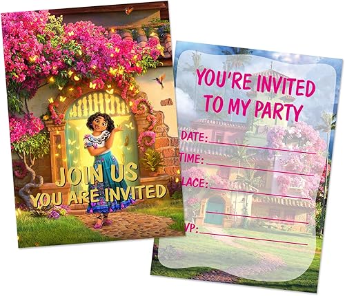 24 tarjetas de invitación para fiestas de cumpleaños y decoraciones temáticas de cumpleaños para mujeres niñas y adolescentes 4 x 6 pulgadas