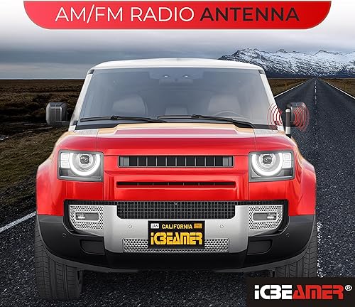 Miniatura 4 de ICBEAMER - Antena automotriz corta de aluminio blanco con acabado pulido de fibra de carbono de 3 pulgadas (76 mm) con bobina de cobre interna de