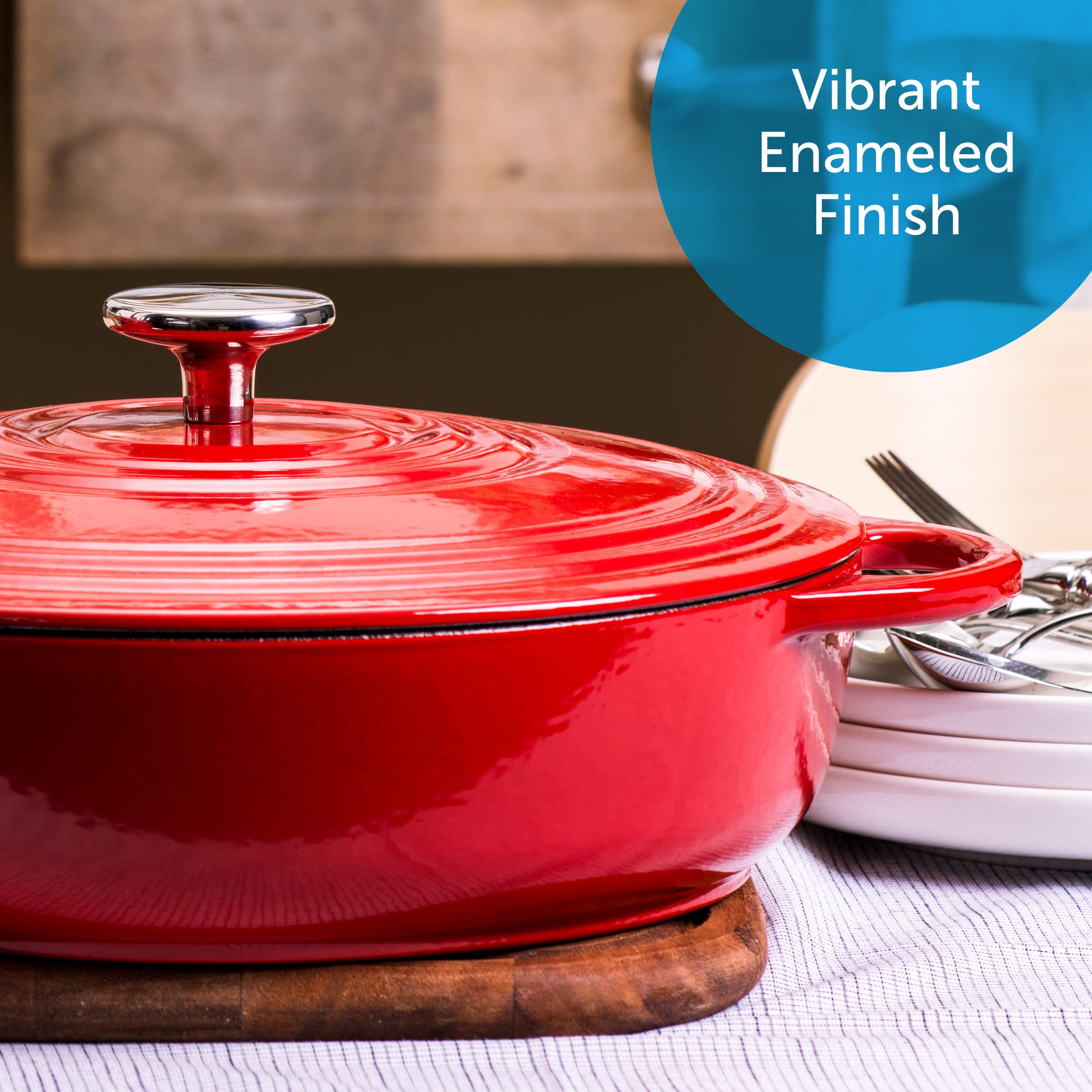 BK -Bour Fonte Ind Cvd Bas Néerlandais 28 cm/4 L/Rouge chili