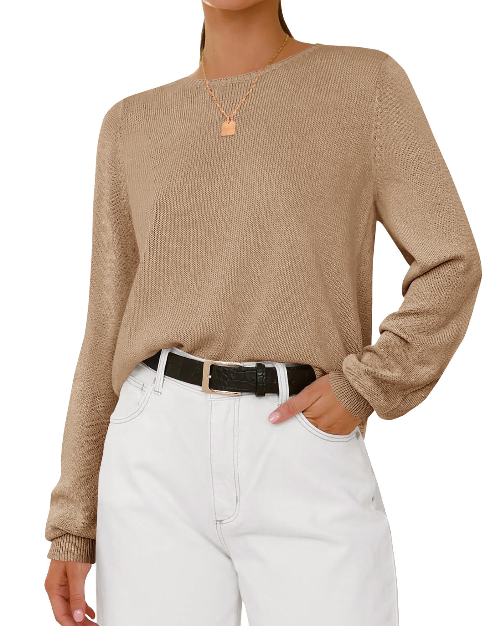 BTFBM Womens Long Sleeve Crew Neck Sweater