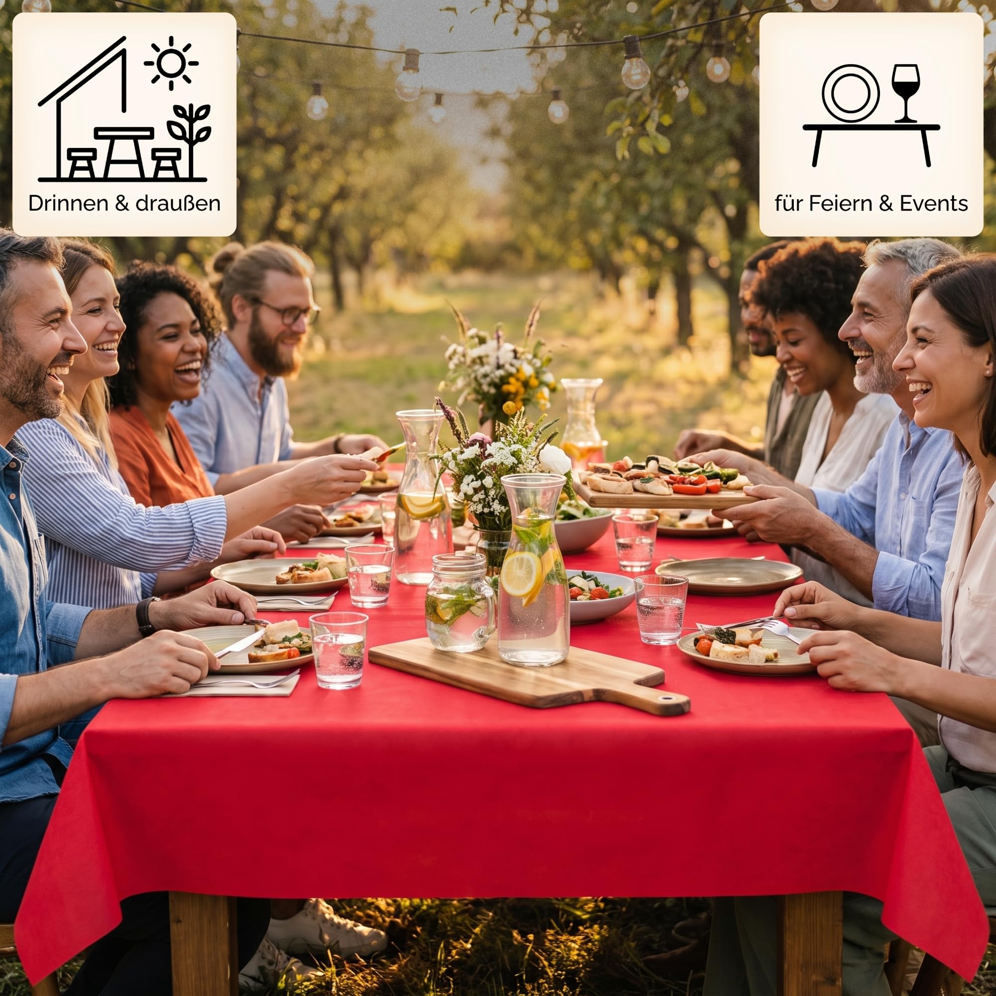 Sensalux Nature Vlies Tischdeckenrolle 1,18 x 40m, Perle | Vlies Tischdeckenrolle abwaschbar & wasserabweisend, stoffähnliche Meterware für Party, Geburtstag, Event & Catering